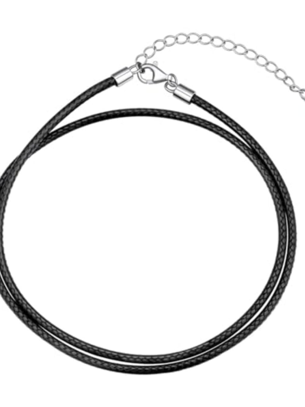Leather Necklace 925 Sterling Silver Clasp Braided Cord Unisex